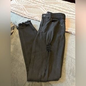Black Express Jeans with Rips / Ankle Mid Rise